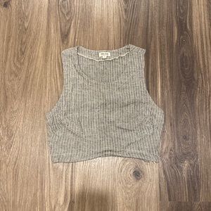 Navy and white striped crop top